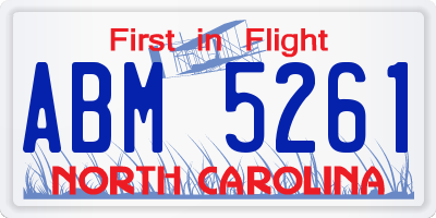 NC license plate ABM5261