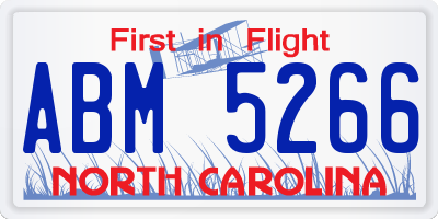 NC license plate ABM5266