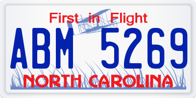 NC license plate ABM5269