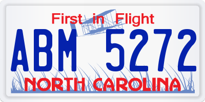 NC license plate ABM5272