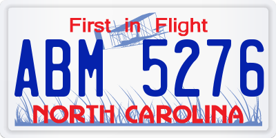 NC license plate ABM5276