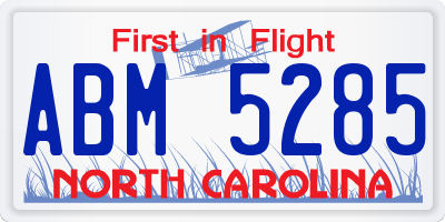 NC license plate ABM5285