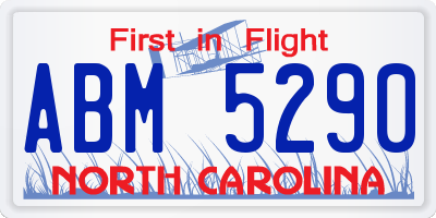 NC license plate ABM5290
