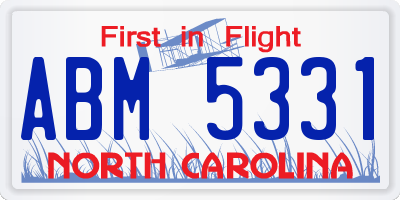 NC license plate ABM5331