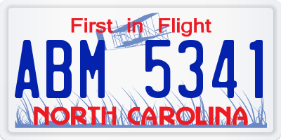 NC license plate ABM5341