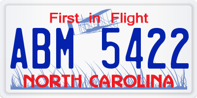 NC license plate ABM5422