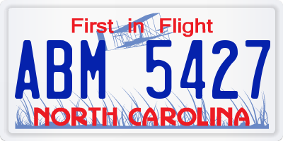 NC license plate ABM5427
