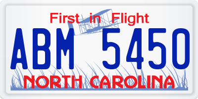 NC license plate ABM5450