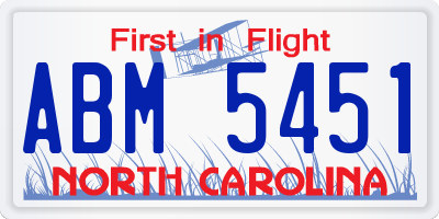 NC license plate ABM5451