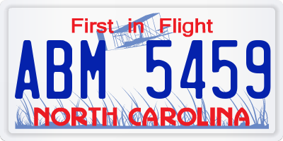 NC license plate ABM5459