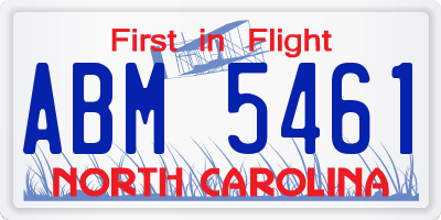 NC license plate ABM5461