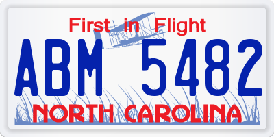 NC license plate ABM5482
