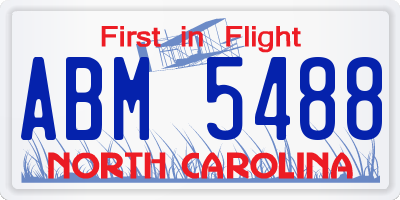 NC license plate ABM5488