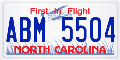 NC license plate ABM5504