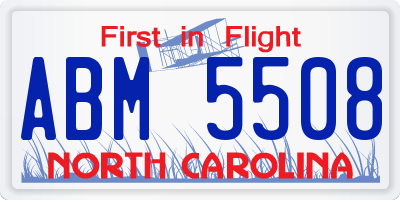 NC license plate ABM5508