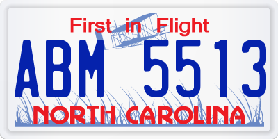 NC license plate ABM5513