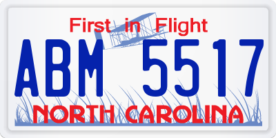 NC license plate ABM5517