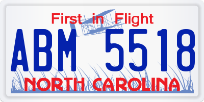 NC license plate ABM5518