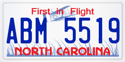 NC license plate ABM5519