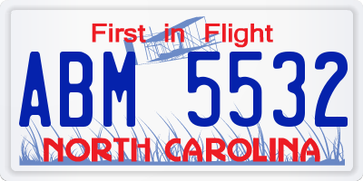 NC license plate ABM5532