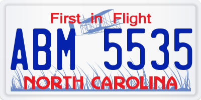 NC license plate ABM5535
