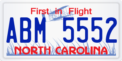 NC license plate ABM5552
