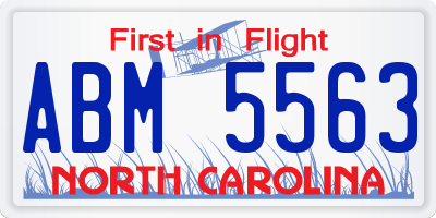 NC license plate ABM5563