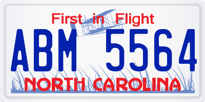 NC license plate ABM5564