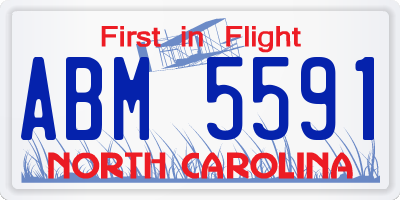 NC license plate ABM5591