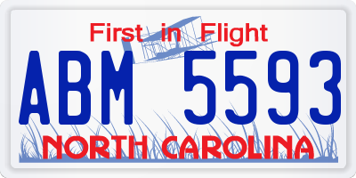 NC license plate ABM5593