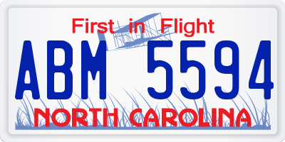 NC license plate ABM5594