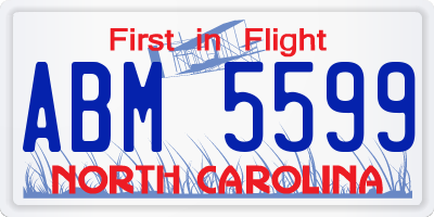 NC license plate ABM5599