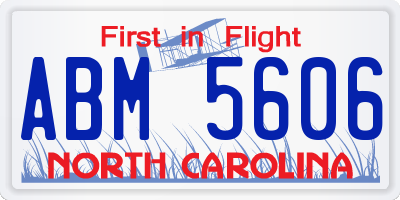 NC license plate ABM5606
