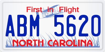 NC license plate ABM5620