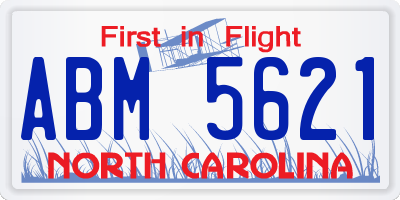 NC license plate ABM5621