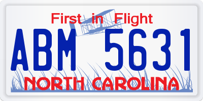 NC license plate ABM5631