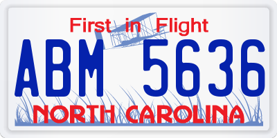 NC license plate ABM5636