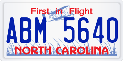 NC license plate ABM5640