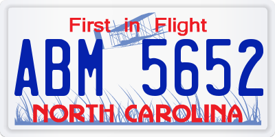 NC license plate ABM5652