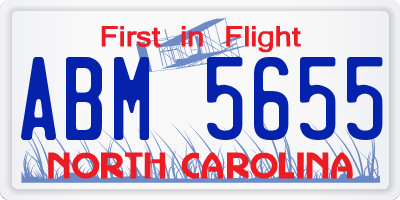 NC license plate ABM5655