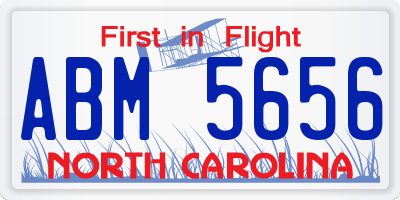 NC license plate ABM5656