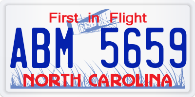 NC license plate ABM5659