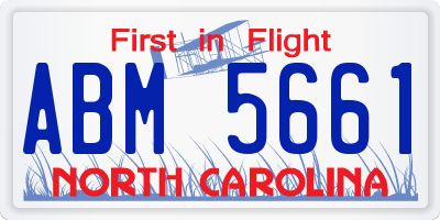 NC license plate ABM5661