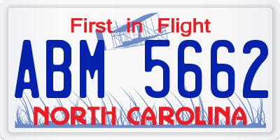 NC license plate ABM5662
