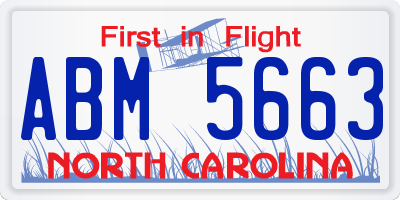 NC license plate ABM5663
