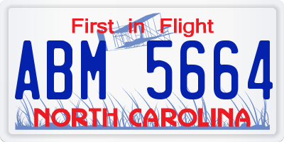 NC license plate ABM5664