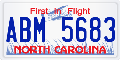 NC license plate ABM5683