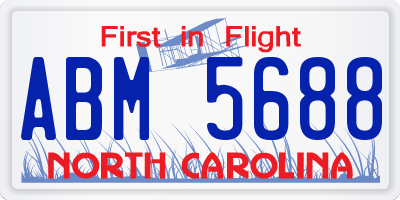 NC license plate ABM5688