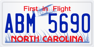 NC license plate ABM5690