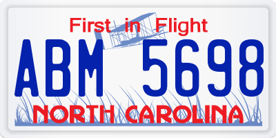 NC license plate ABM5698